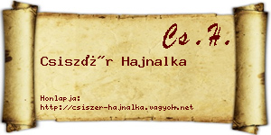 Csiszér Hajnalka névjegykártya