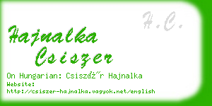 hajnalka csiszer business card